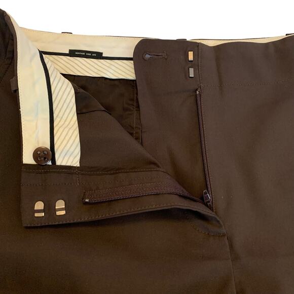 Talbots Heritage Wide Leg Womens  Pants Size 12 Trending Coco Brown Dress Pants - Picture 2 of 15